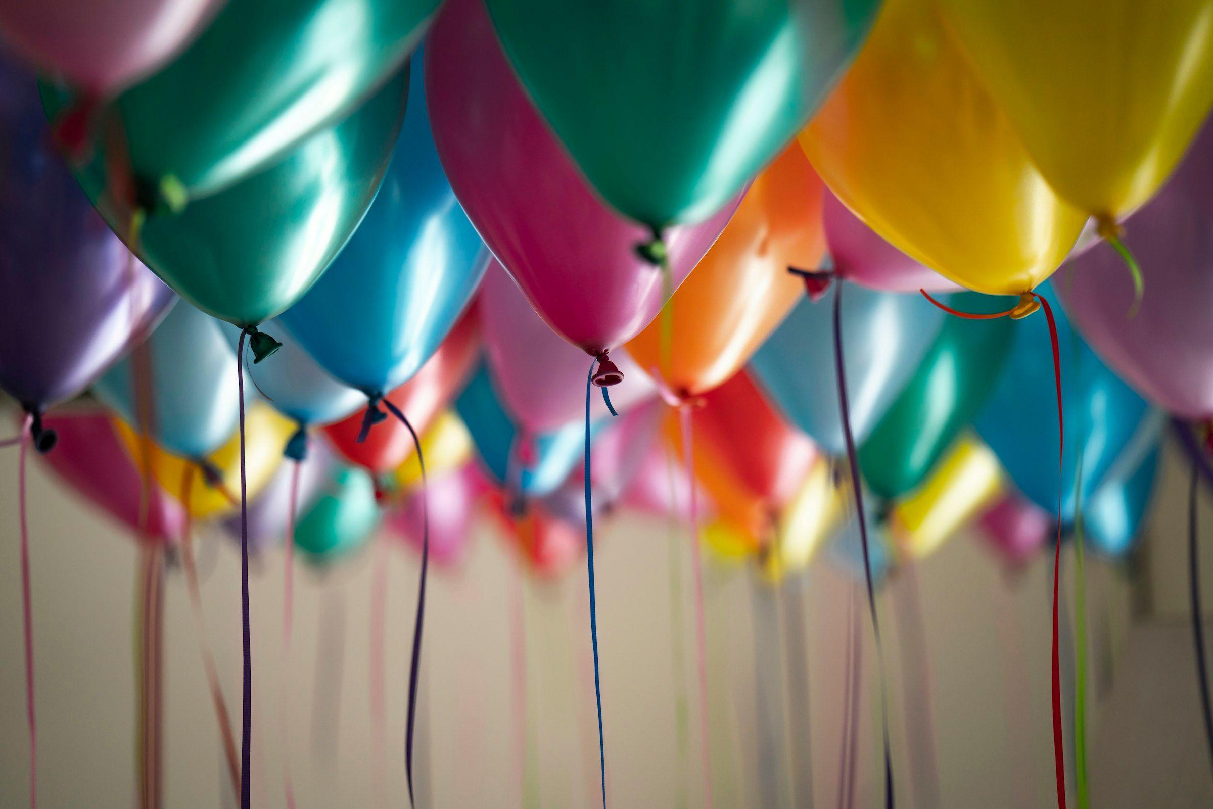 Confetti falling over a joyful private celebration